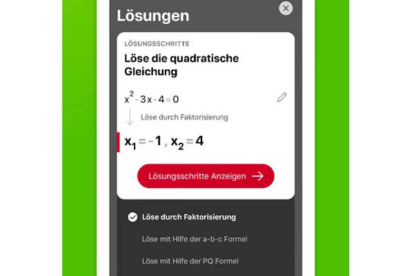 Sinnvolle Apps für die Schule und Hausaufgaben - Photomath