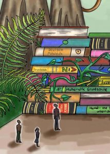 Ausschnitt Büchermauer – Lesen als Last – Magazin SCHULE