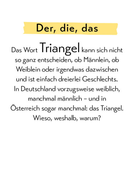 Lustige Grammatik - Triangel