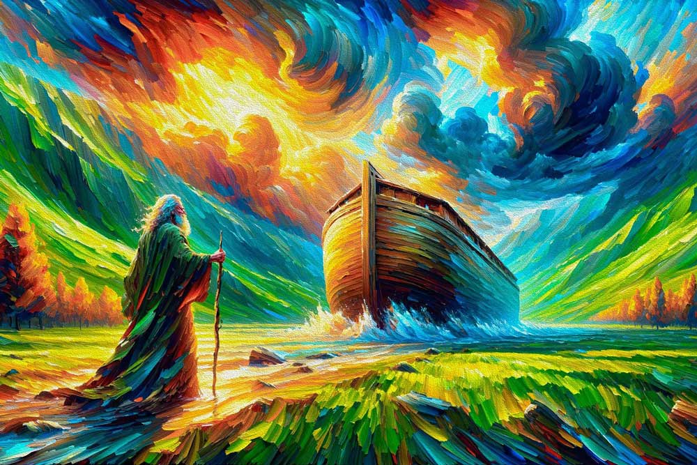 Dramatische Illustration der Arche Noah – Bibel-Quiz – Magazin SCHULE