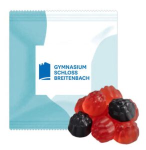 Fruchtgummi-Packung mit Schullogo (c) Gift Campain